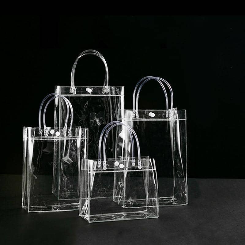 Clear PVC Gift Tote Bags, Pack of 100 - 10 x 25 x 10 cm - view 4