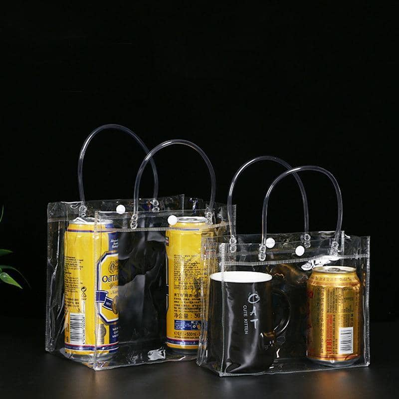 Clear PVC Gift Tote Bags, Pack of 100 - 10 x 25 x 10 cm - view 5