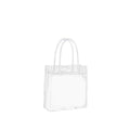 Clear PVC Gift Tote Bags, Pack of 100 - 13 x 15 x 7 cm