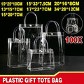 Clear PVC Gift Tote Bags, Pack of 100 - 13 x 15 x 7 cm - view 2