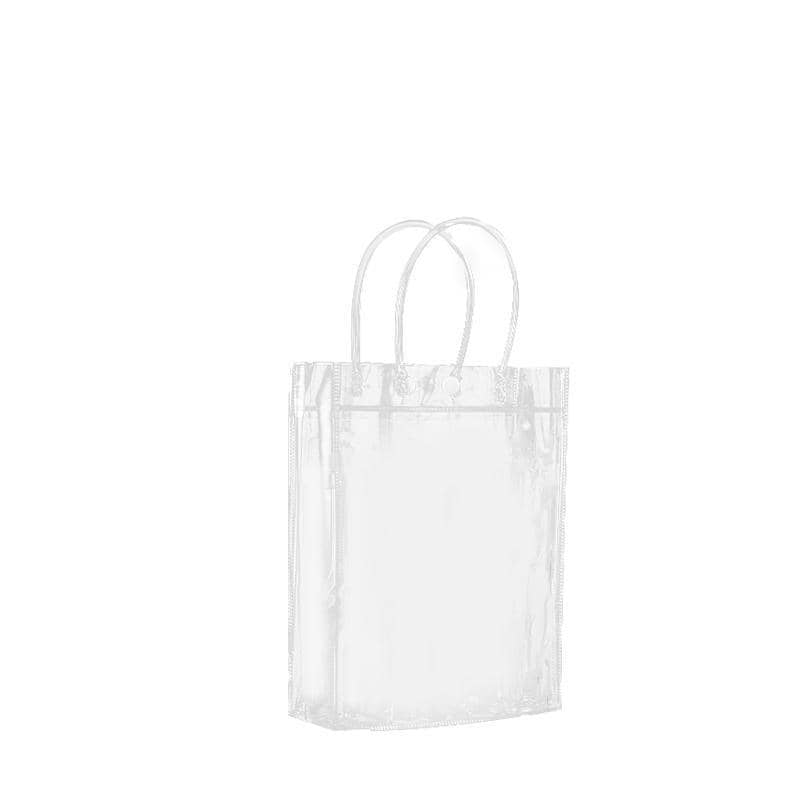 Clear PVC Gift Tote Bags, Pack of 100 - 15 x 20 x 7 cm