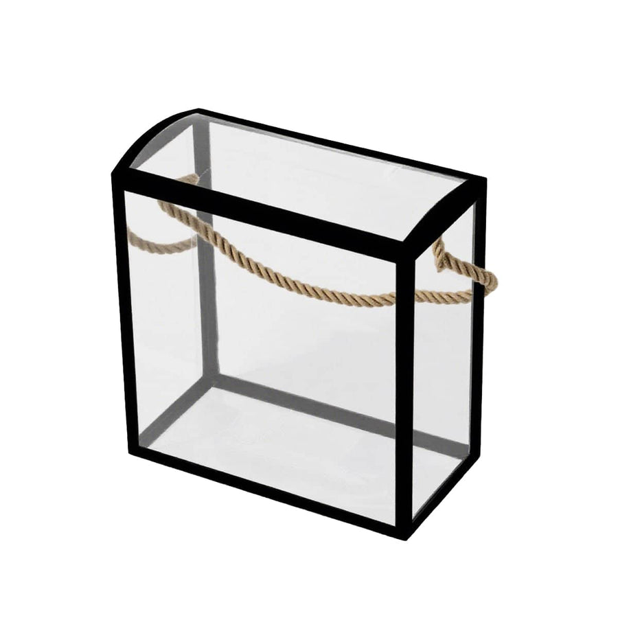 Clear PVC Handheld Gift Bags, Set of 20 for Birthdays and Christmas - Black