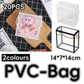 Clear PVC Handheld Gift Bags, Set of 20 for Birthdays and Christmas - Black - view 2