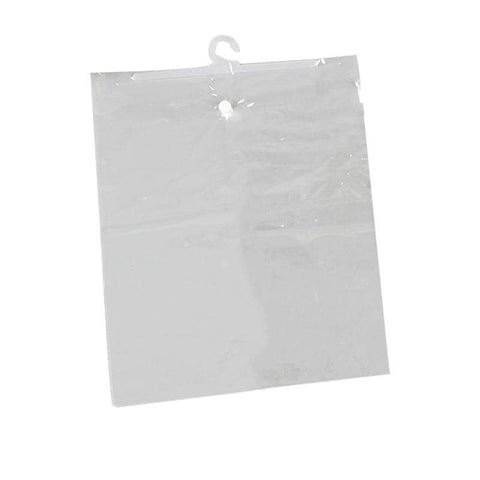 Clear PVC Hanging Storage Bags 27 x 33cm, 100 Pack - Hook Design