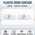Clear PVC Strip Door Curtain, 2 Pack, 200 cm, Thermal Dust Barrier