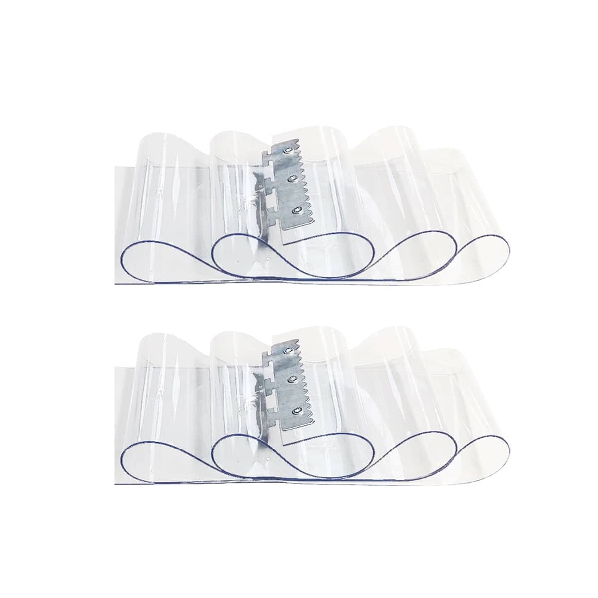 Clear PVC Strip Door Curtain, 2 Pack, 200 cm, Thermal Dust Barrier - view 2