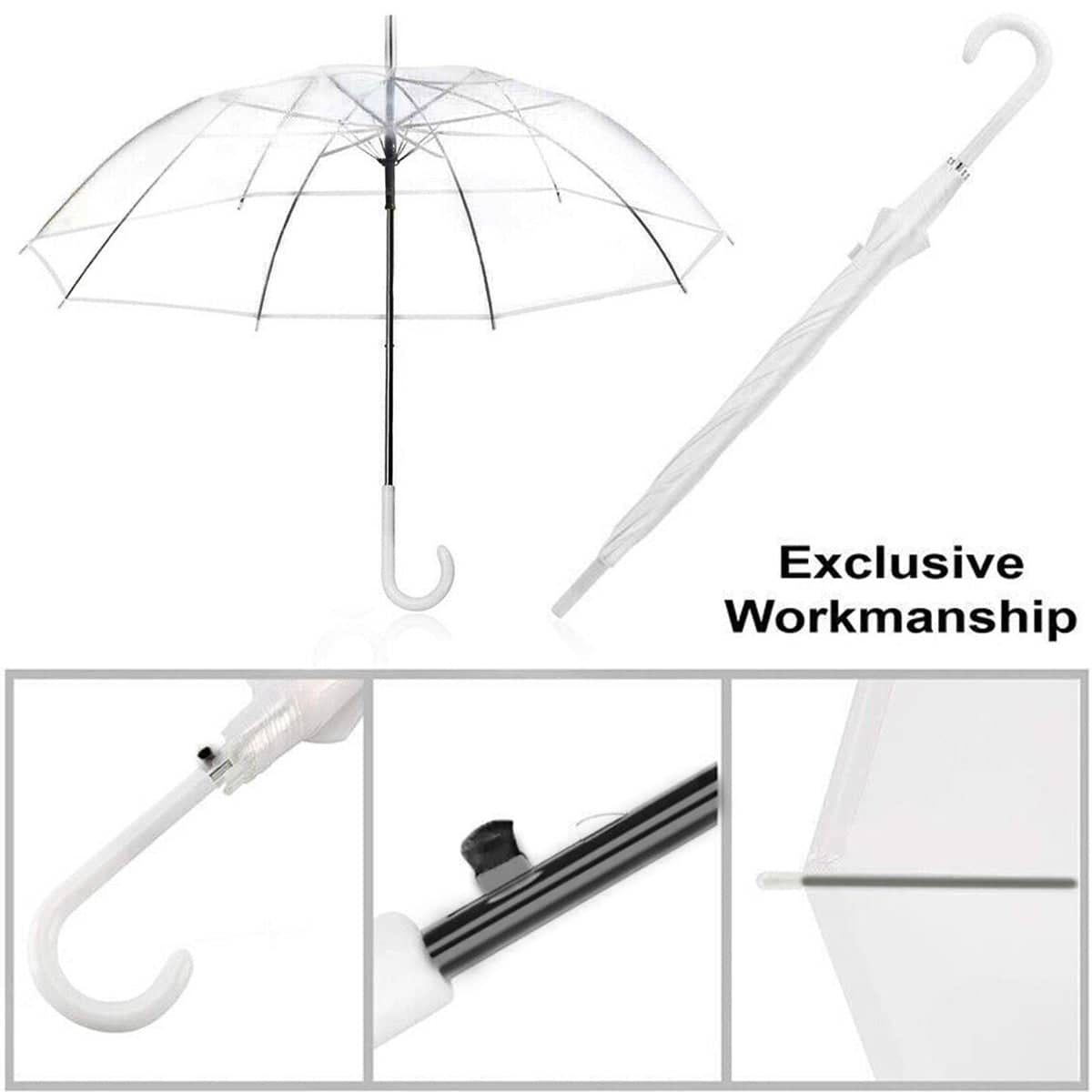 Clear PVC Umbrella with Automatic Opening, 71 cm - view 4