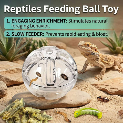 Clear Reptile Feeding Ball 8 cm Slow Feeder Foraging Toy