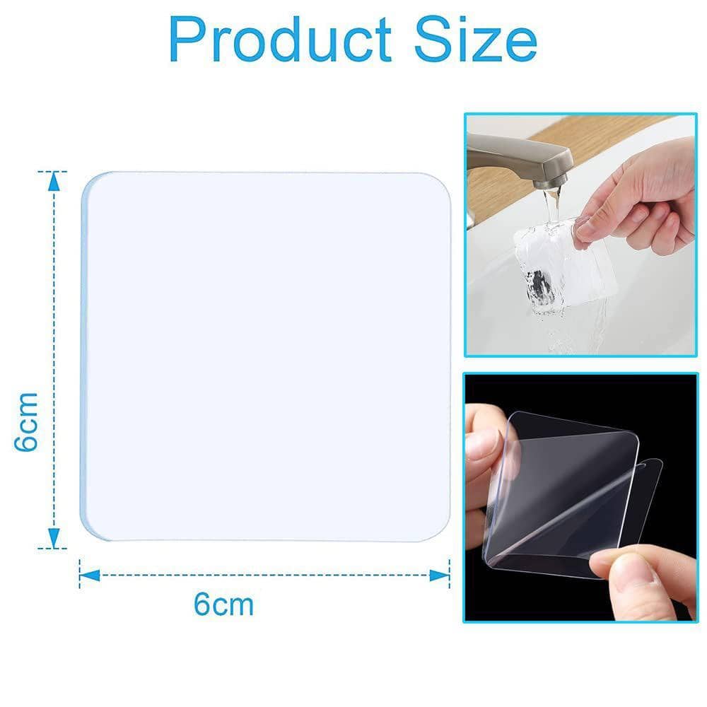 Clear Reusable Double Sided Adhesive Gel Pads 6 x 6 cm - Pack of 10 - view 3