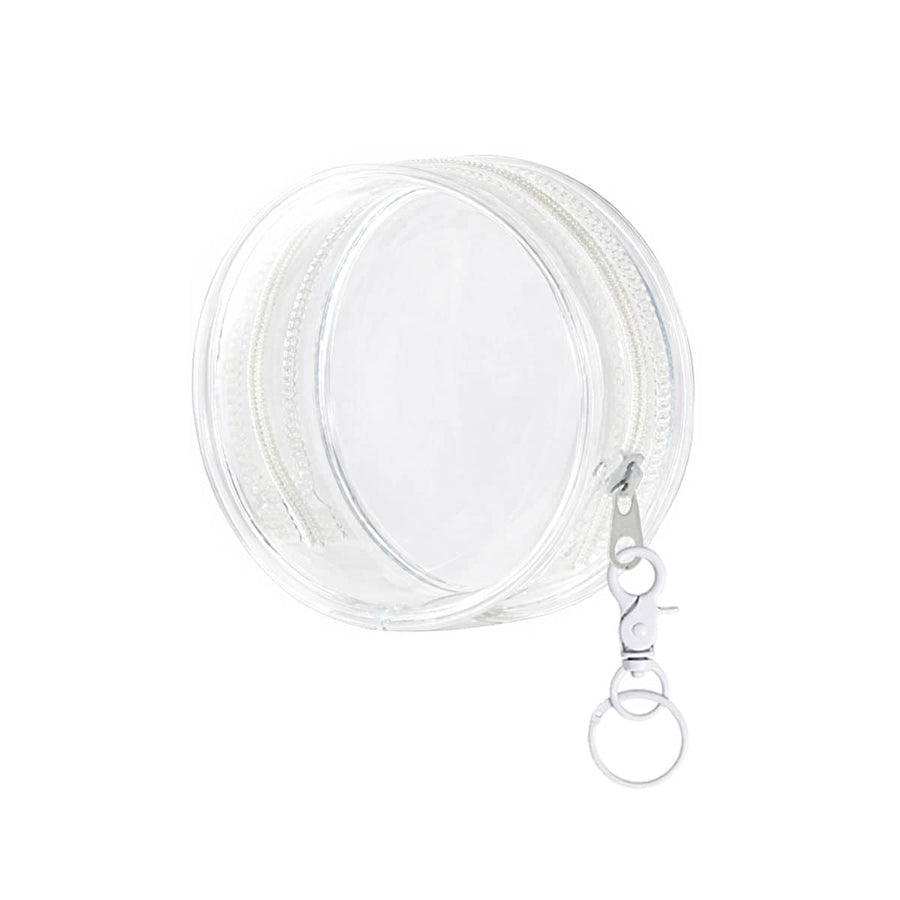 Clear Round Cable Storage Pouches, Pack of 5 - 6.3 x 6.3 x 2.8cm