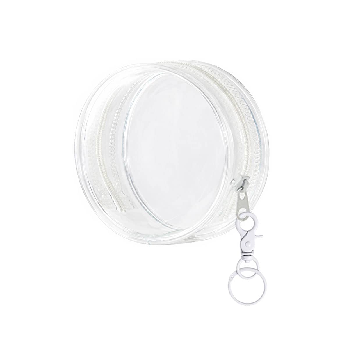 Clear Round Cable Storage Pouches, Pack of 5 - 7 x 7 x 2.8cm