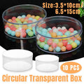 Clear Round Plastic Gift Boxes, Pack of 10 - 15 x 6.5 cm - view 2