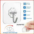 Clear Seamless Adhesive Wall Hooks, 6 x 6 cm - Pack of 24 - view 2