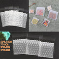 Clear Self-Adhesive Cookie Bags with Lace Print - 7 x 7 cm Plus 3 cm - view 2