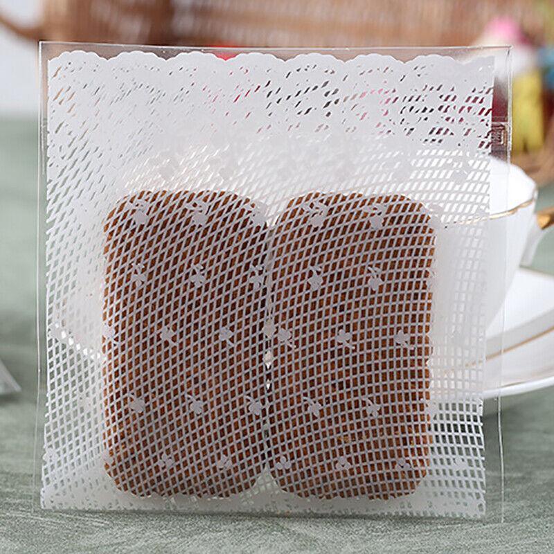 Clear Self-Adhesive Cookie Bags with Lace Print - 7 x 7 cm Plus 3 cm - view 3