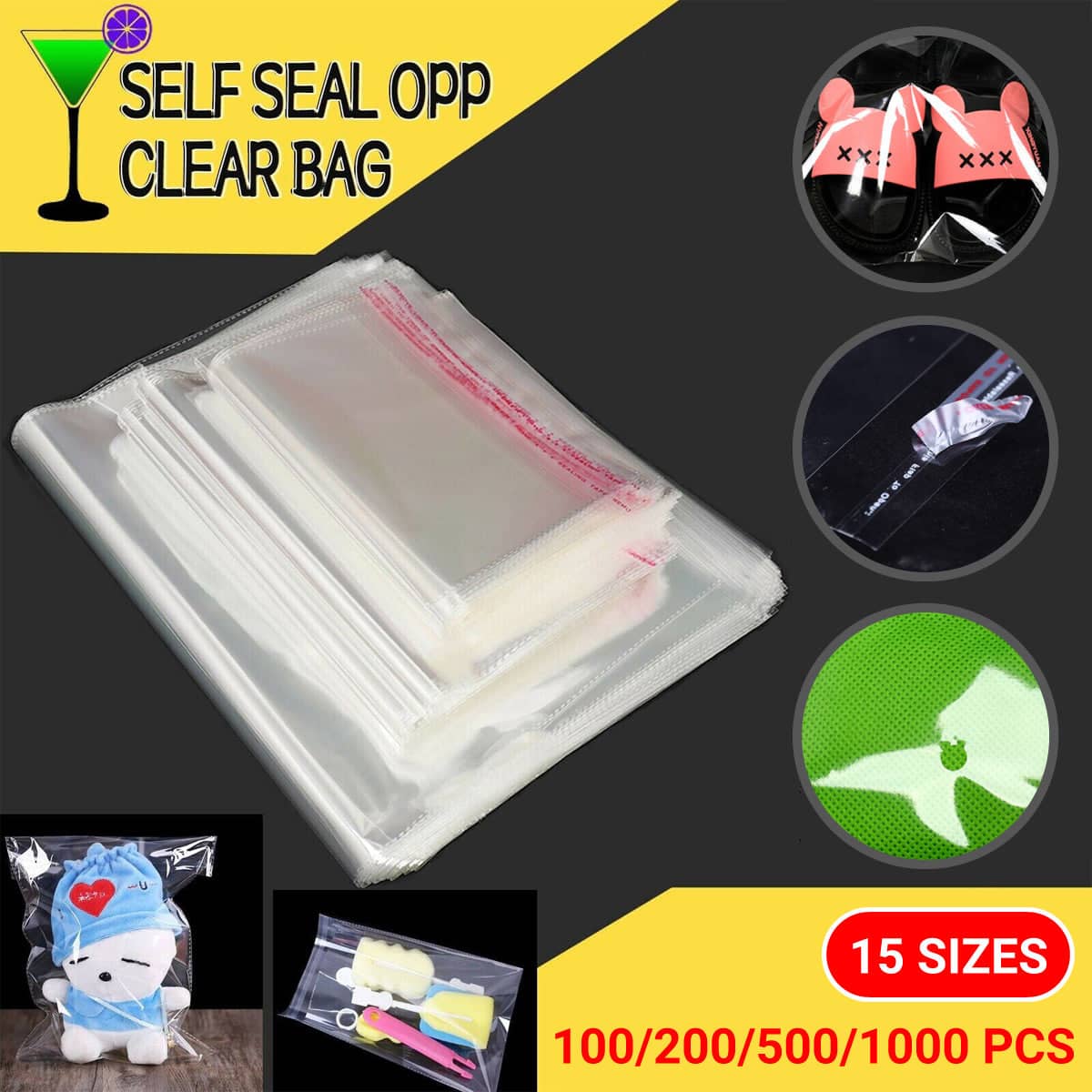 Clear Self-Seal Cellophane Bags - 30 x 41 cm - view 2