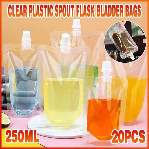 Clear Spout Pouch Bags, 250 ml - Pack of 20