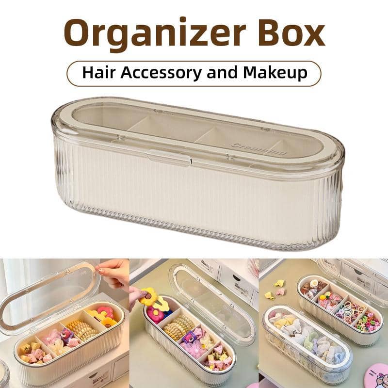 Clear Storage Box with Lid and Multi Compartment Organiser
