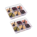 Clear Storage Organiser Box with 6 Compartments and Lid, Set of 2 - view 2