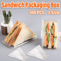 Clear Triangle Sandwich Boxes, Pack of 100 - Large (10 x 5.3 x 7.2 cm) - view 2