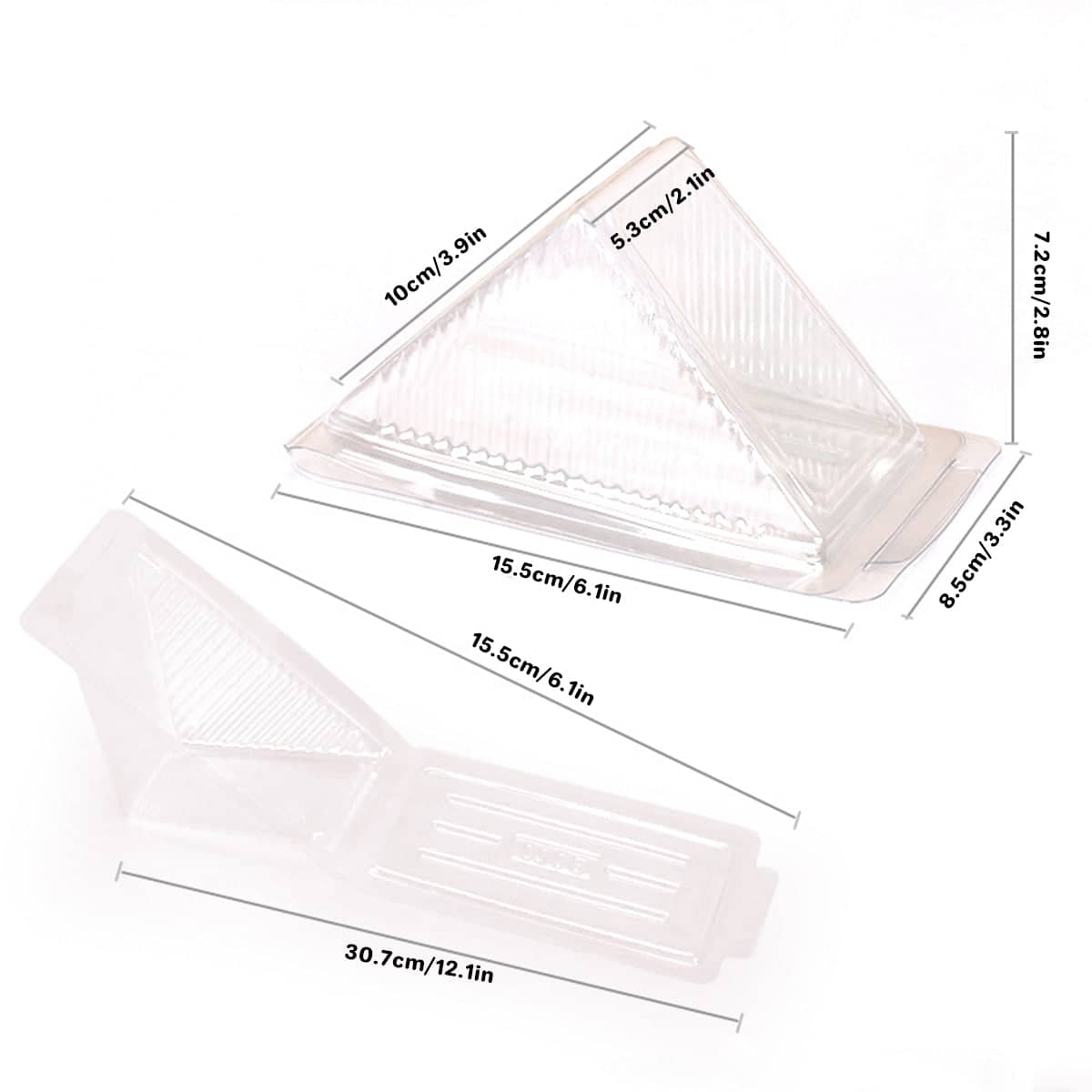 Clear Triangle Sandwich Boxes, Pack of 100 - Large (10 x 5.3 x 7.2 cm) - view 5