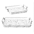 Clear Water Ripple Acrylic Serving Trays with Handles Set of 2 - view 2
