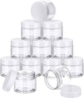 Clear Wide Mouth Cream Jars with White Lids - 40 ml, Pack of 10