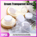 Clear Wide Mouth Cream Jars with White Lids - 80 ml, Pack of 10 - view 2