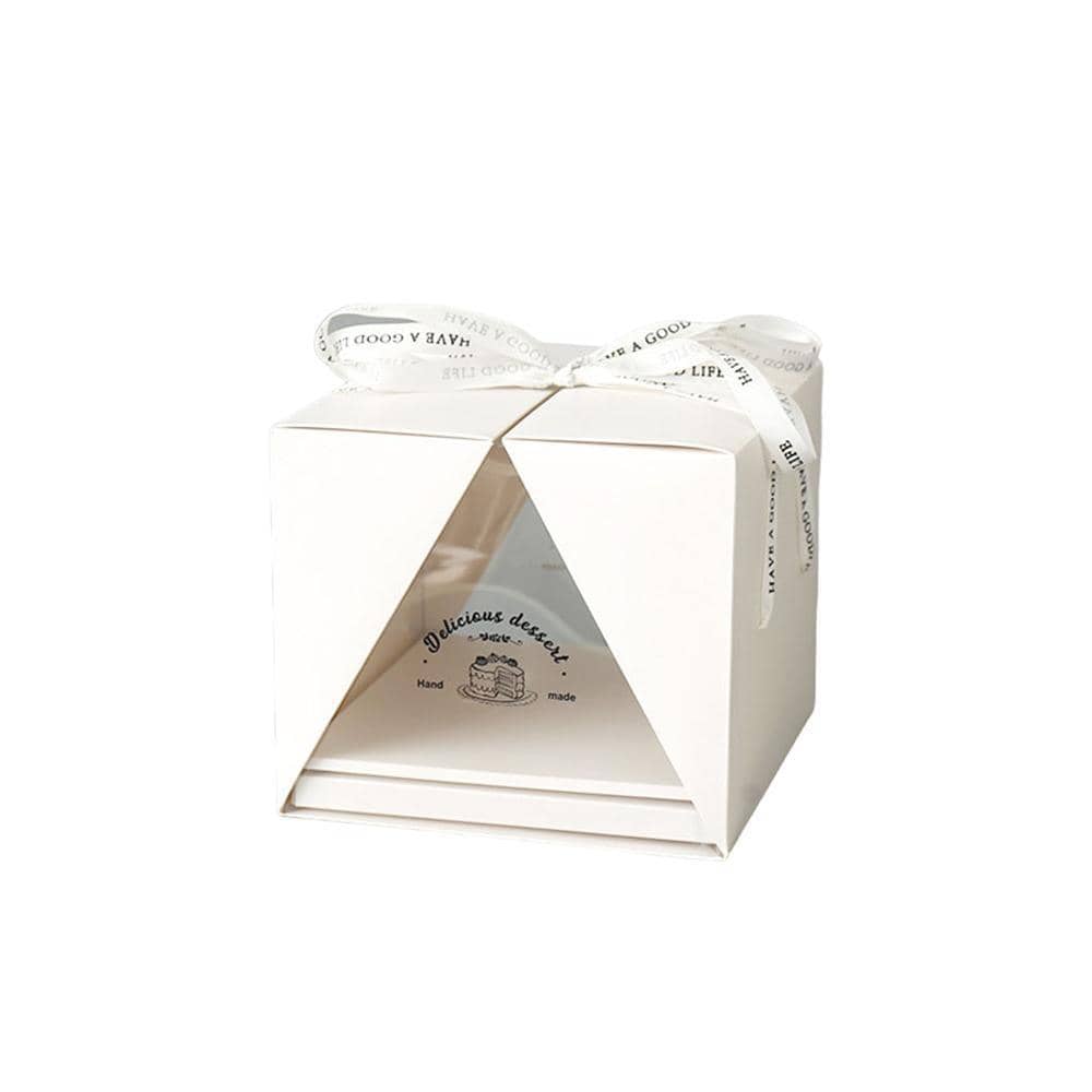 Clear Window Cake Box Set Pack of 10 - 4 Inch (10 cm) Cake, 15.2 x 16.7 x 16.7 cm