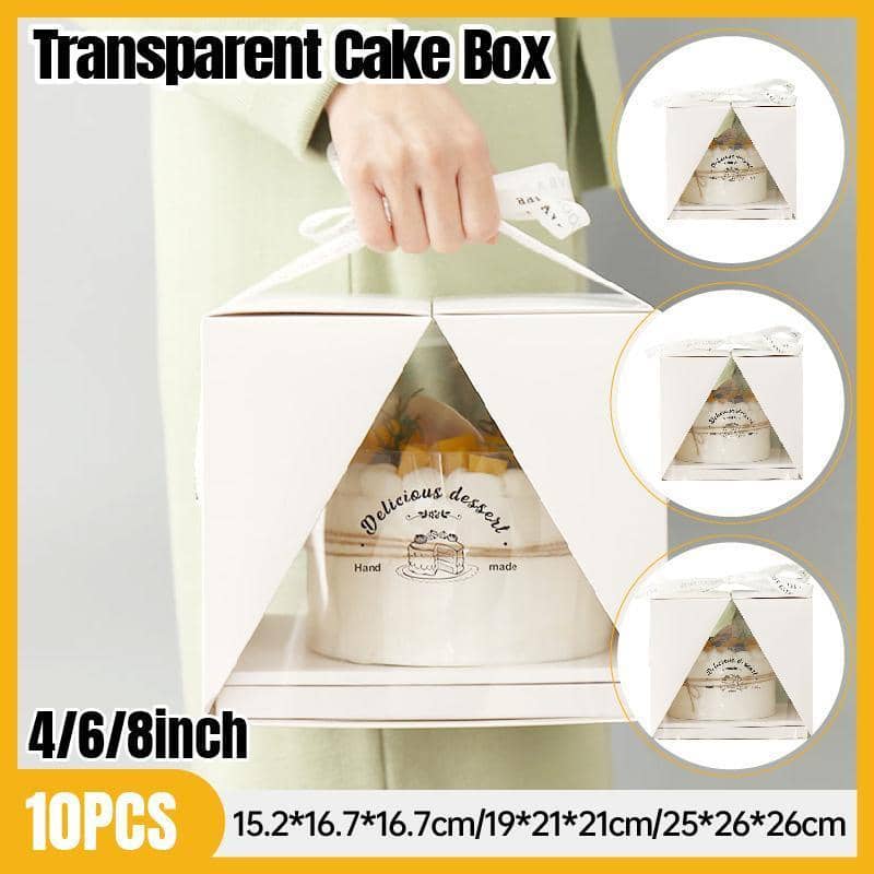 Clear Window Cake Box Set Pack of 10 - 6 Inch (15 cm) Cake - view 2