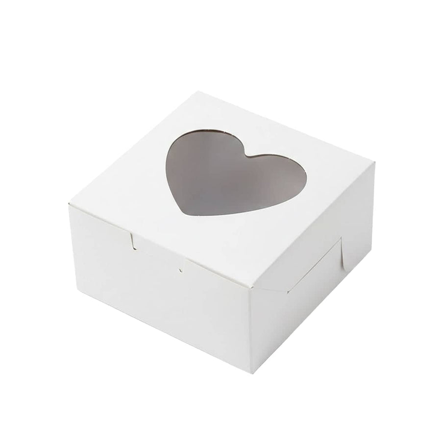 Clear Window Dessert Cake Boxes, Pack of 50 - White