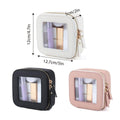 Clear Window Travel Makeup Bag, Waterproof Cosmetic Pouch - Black - view 4