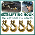 Clevis Slip Hooks with Safety Latch for Towing and Lifting, Pack of 4