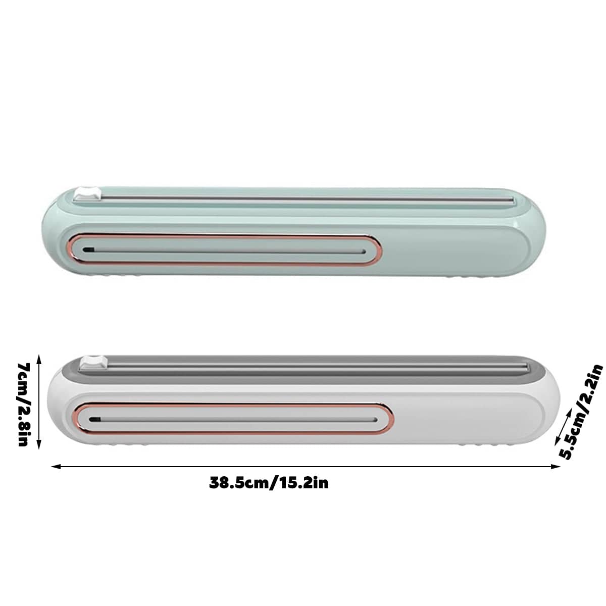 Cling Film Cutter Box Plastic Wrap Dispenser Sliding Container Fits Rolls up to 32 cm - White - view 4