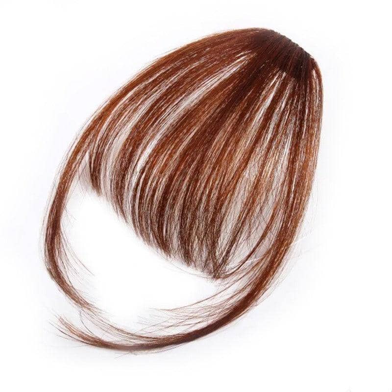 Clip in Hair Bangs Fringe Extension, Straight Synthetic - Light Brown