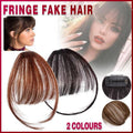 Clip in Hair Bangs Fringe Extension, Straight Synthetic - Light Brown - view 2