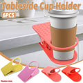 Clip-On Desk Cup Holder, Plastic Drink Bottle and Mug Stand, Pack of 6