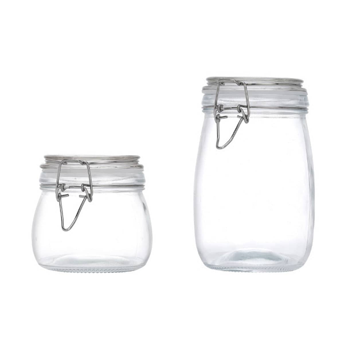 Clip on Glass Storage Jars with Wire Clasp and Silicone Seal, 6 Pack - 500 ml - view 3