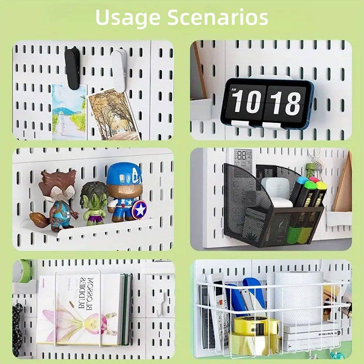 Clip-On Vertical Hole Board Desktop Organiser - Black - view 5