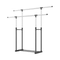 Clothes Drying Rack, Adjustable Telescopic Floor Standing Laundry Rack in Silver and Black - view 2
