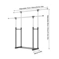 Clothes Drying Rack, Adjustable Telescopic Floor Standing Laundry Rack in Silver and Black - view 3