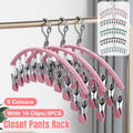 Clothes Drying Racks with 10 Clips Each, Pack of 3 - Pink - view 2