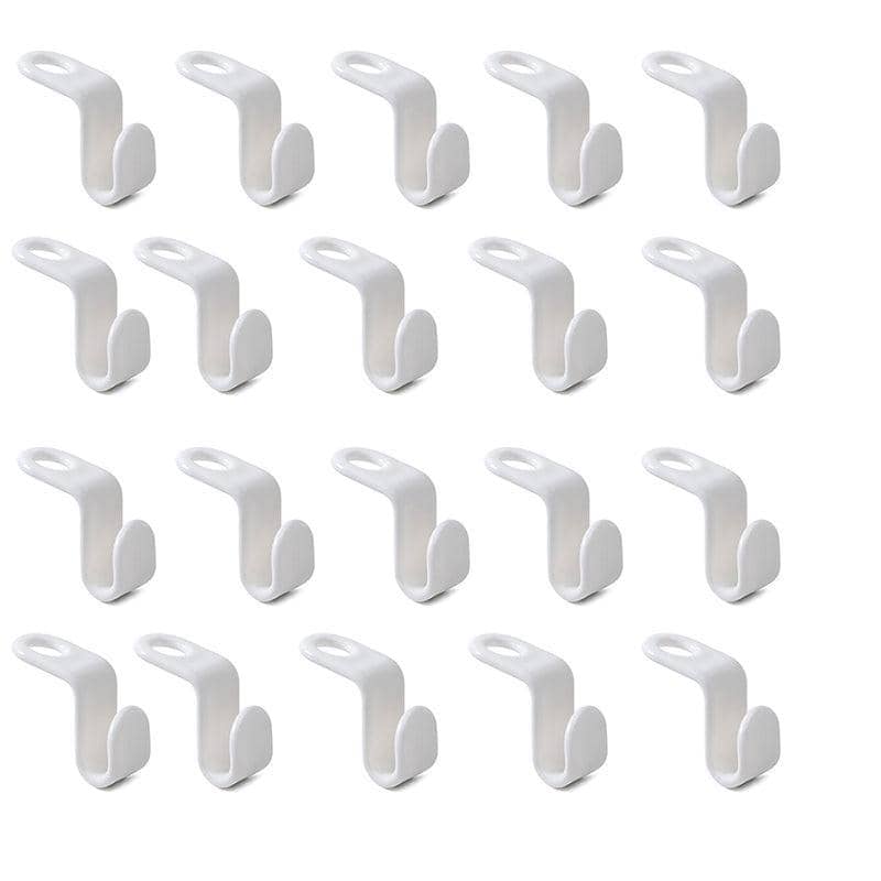 Clothes Hanger Connector Hooks PP Wardrobe Organisers - Pack of 20