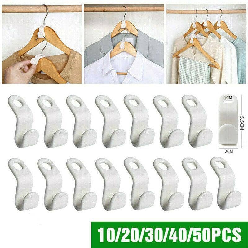 Clothes Hanger Connector Hooks PP Wardrobe Organisers - Pack of 20 - view 2