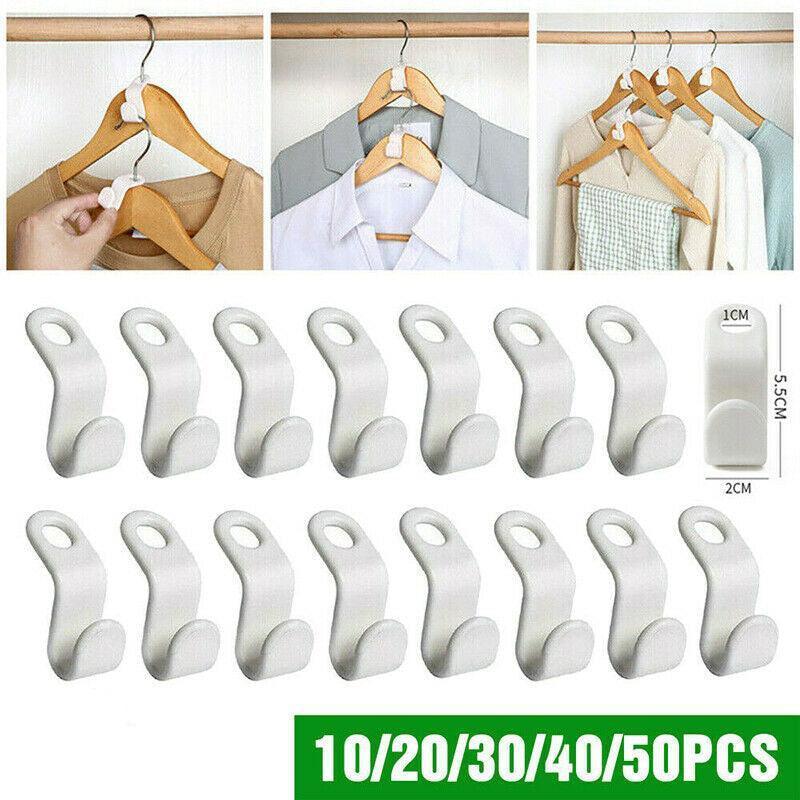 Clothes Hanger Connector Hooks PP Wardrobe Organisers - Pack of 30 - view 2