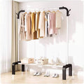 Clothes Rack for Bedroom and Laundry Room with Hanging Rod and Shelf - White - view 5