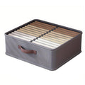 Clothes Storage Box with Dividers, Stackable 600D Fabric - Grey, 24 Compartments