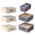 Clothes Storage Box with Dividers, Stackable 600D Fabric - Grey, 24 Compartments - view 2