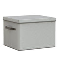 Clothes Storage Box Large Capacity Foldable for Wardrobe Closet Home Storage - Grey and White Stripe