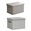 Clothes Storage Box Large Capacity Foldable for Wardrobe Closet Home Storage - Grey and White Stripe - view 3